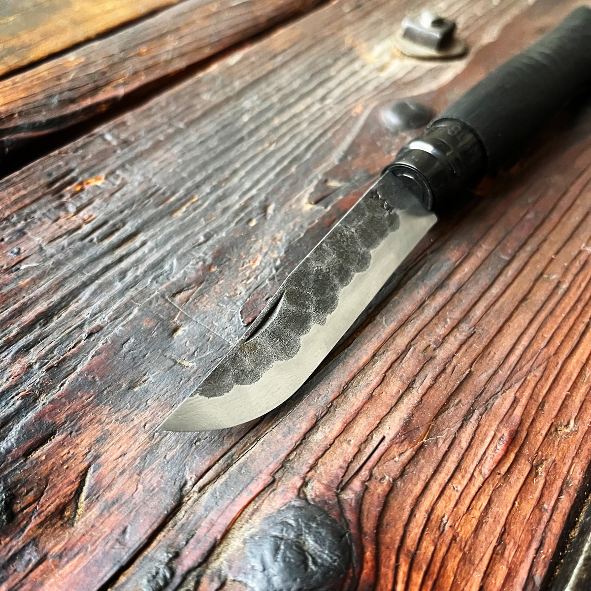 Textured-Blade Ebony-Handled Folding Pocket Knife
