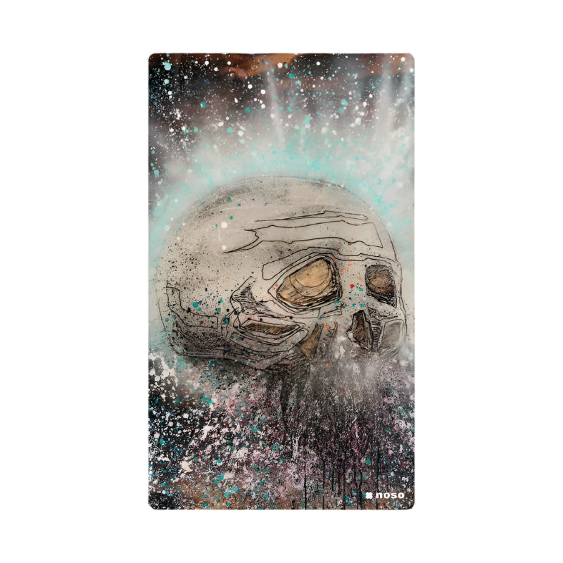 Cybernetic Skull Paint-Splatter Decorative Patch