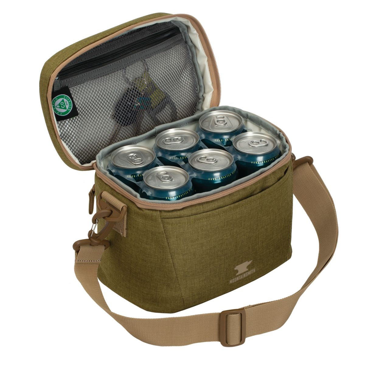Mesh-Pocket Portable Insulated Cooler Bag